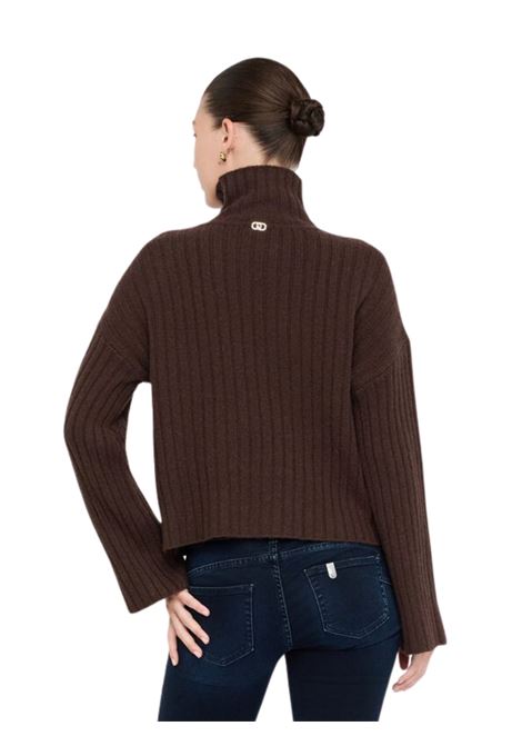 Dolcevita in lana con bottoni gioiello CIOCCOLATO Liu Jo | MF5425MS040X0385